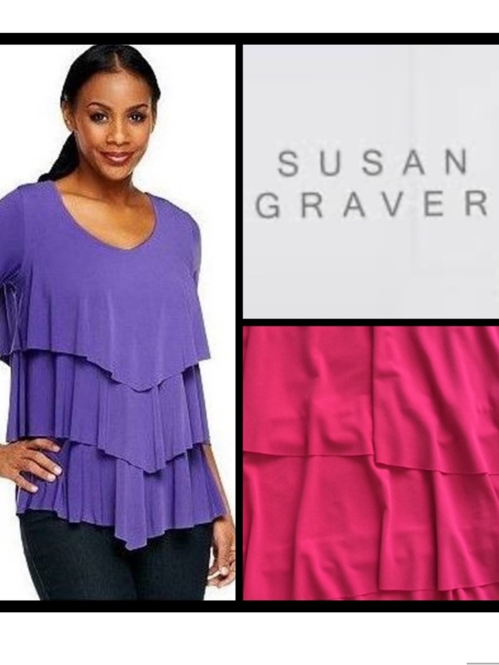 Susan Graver Liquid Knit Tiered Top